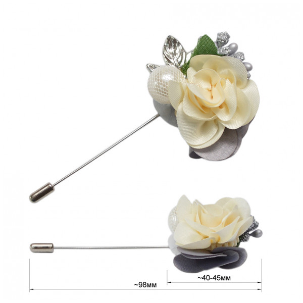 Брошь-шпилька, цвет молочный